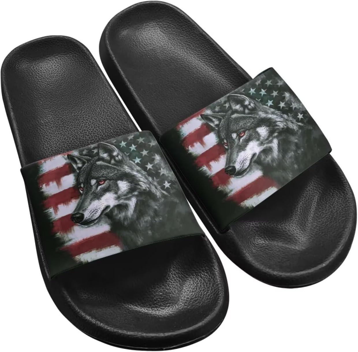 

Тапочеки Jrysaedy House Slides, American Flag Wolf
