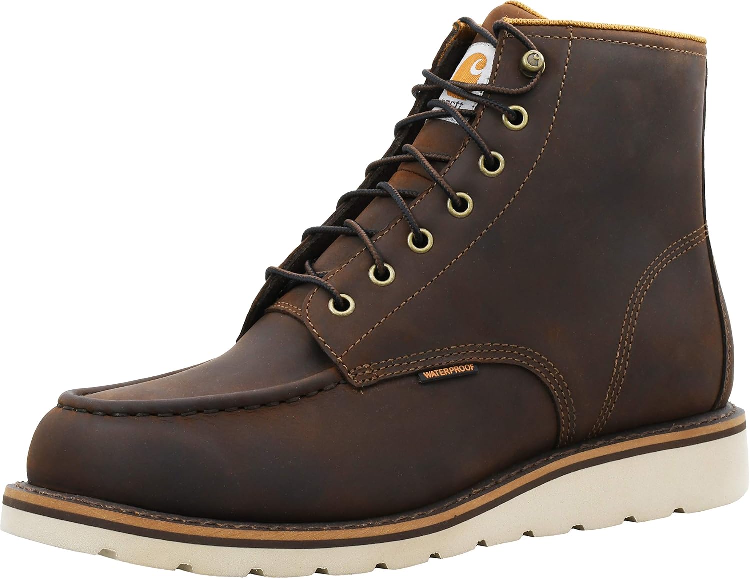 

Carhartt мужские 6-дюймовые водонепроницаемые рабочие ботинки Soft Toe с клиновидной подошвой, Brown Oil Tanned