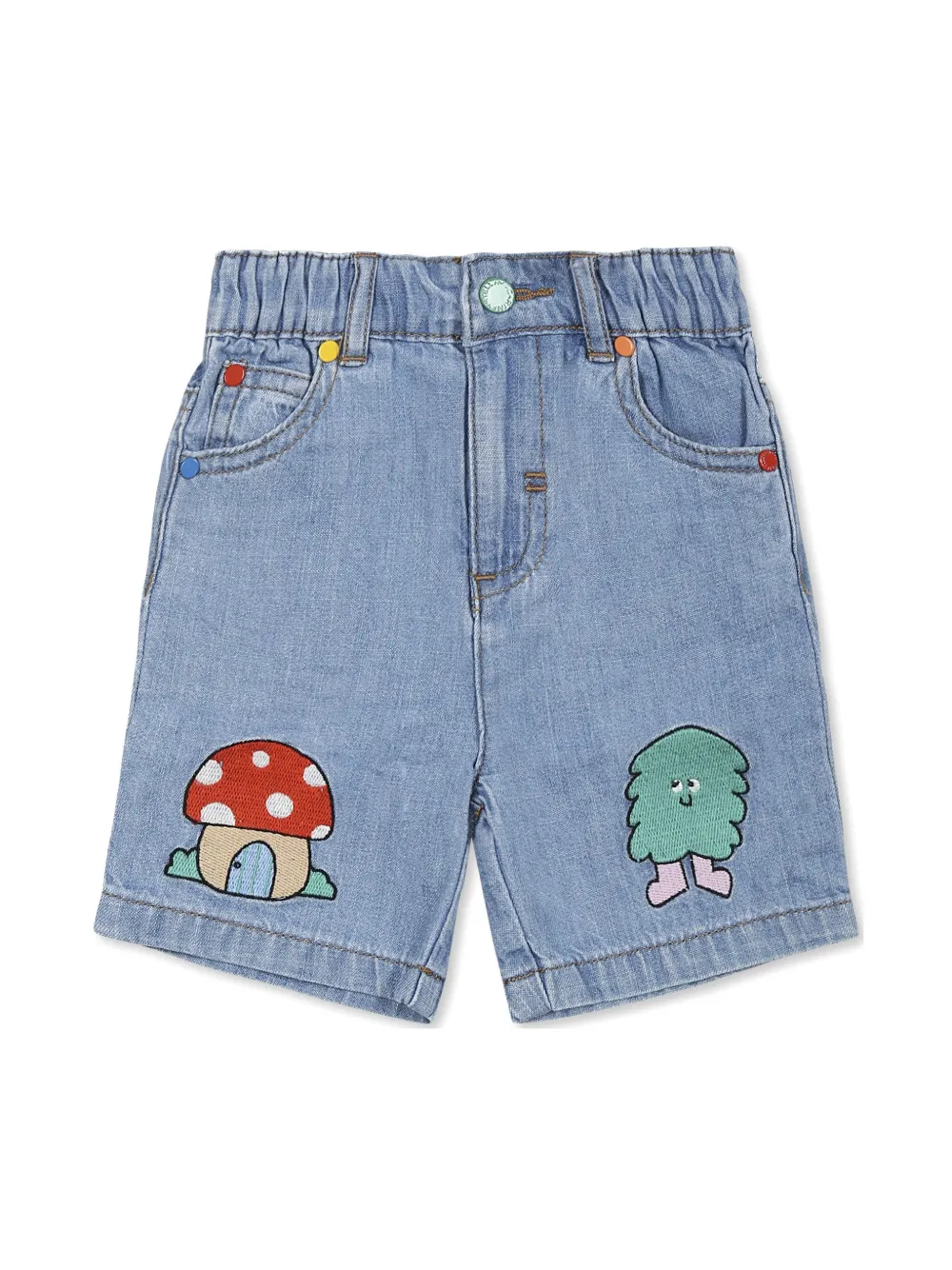 

Джинсовые шорты с вышивкой Stella McCartney Kids, синий
