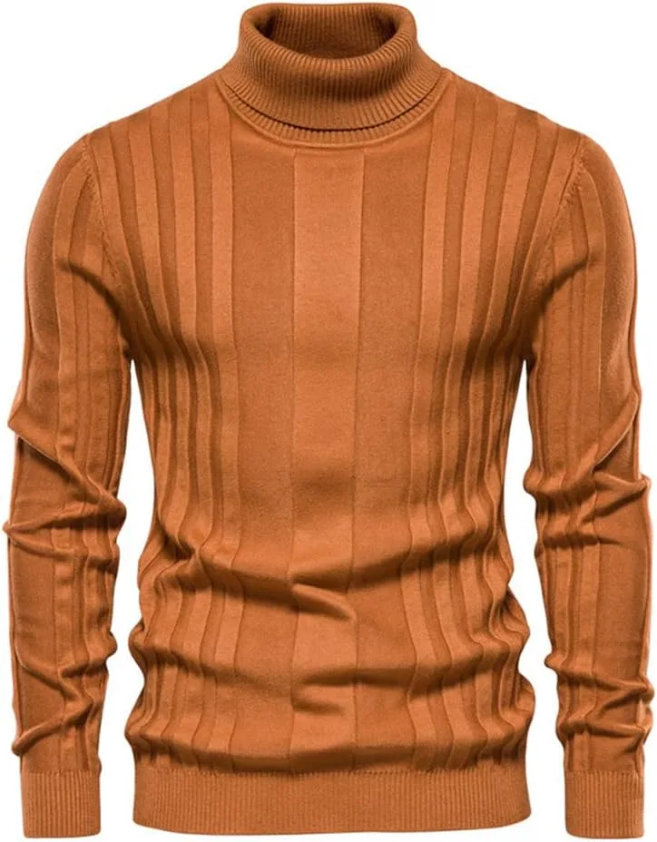 

Мужской свитер-водолазка с длинным рукавом в полоску JMKEY