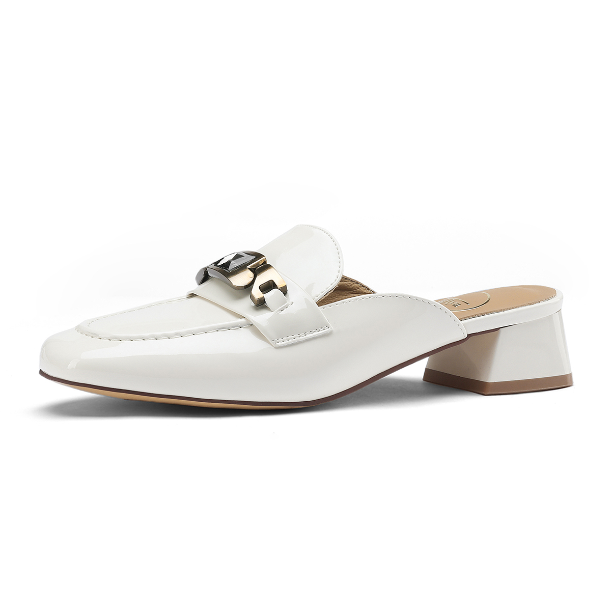 SAFIYA Закрытые тапочки женские бежевые 4,4 см, цвет Beige