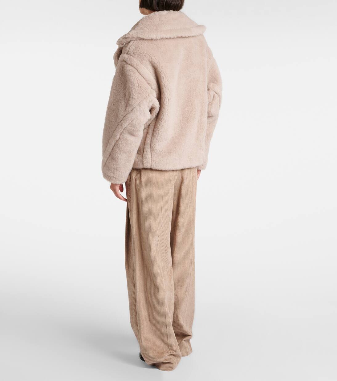 Плюшевый жакет Radice из альпаки, шерсти и шелка Max Mara, цвет cacha — фото 3
