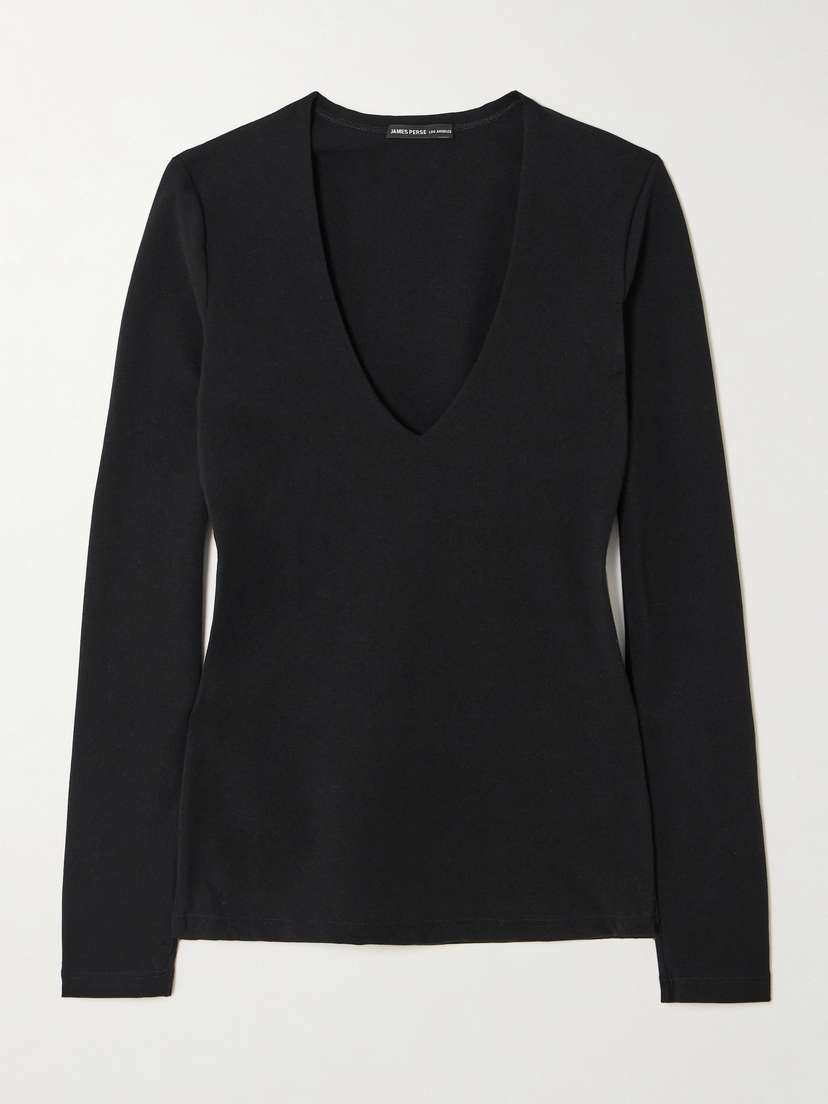 

Футболка Lotus из хлопкового джерси James Perse, черный