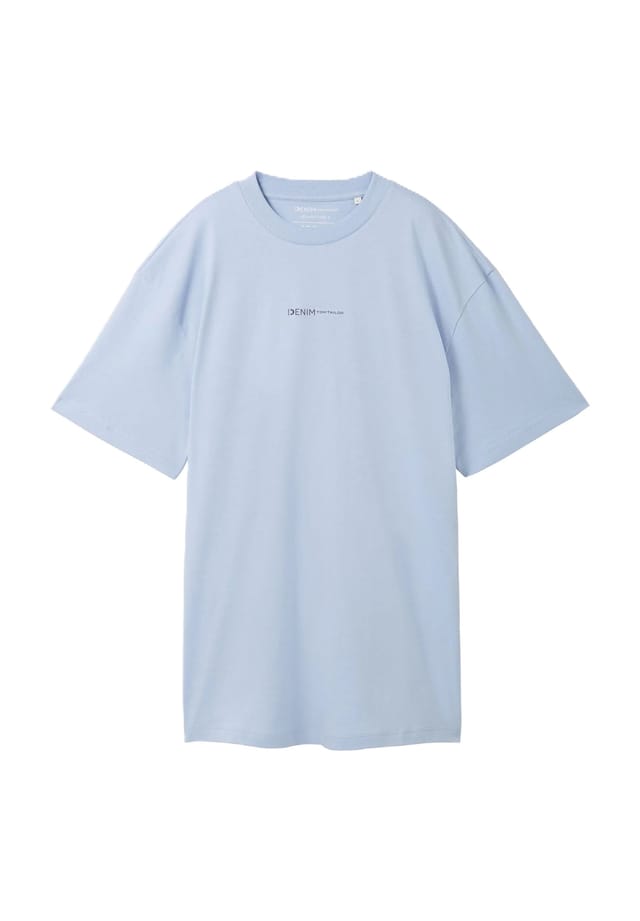 

Футболка из хлопка с логотипом на груди Denim Tom Tailor, цвет 11486 brunnera bl