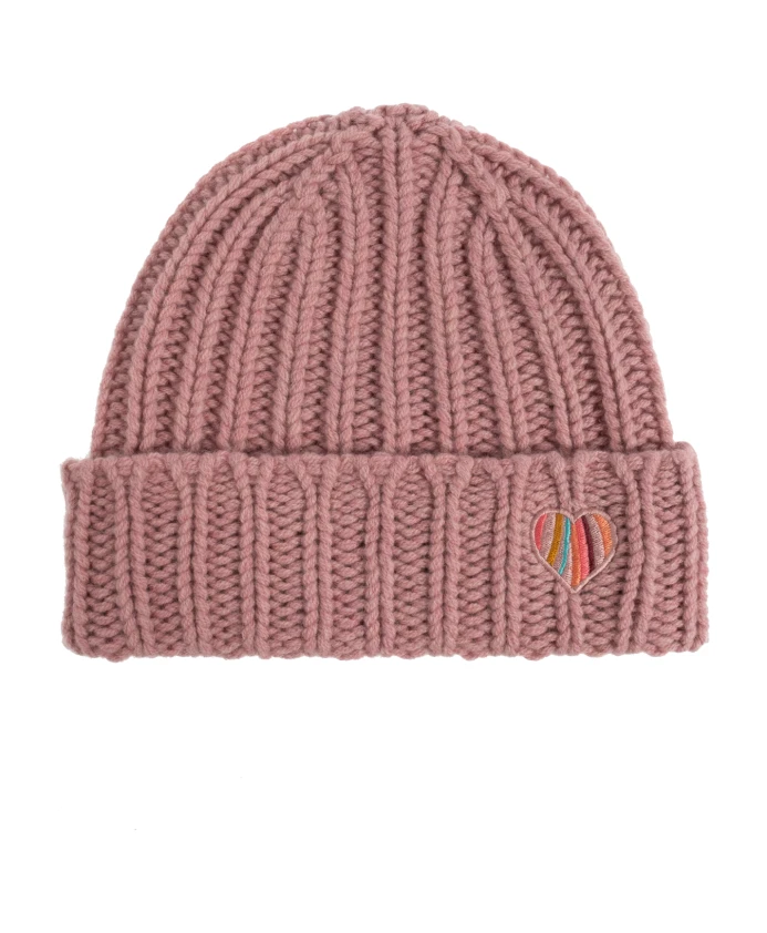 

Шерстяная шапка с нашивкой с логотипом. Paul Smith, розовый