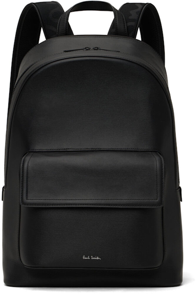 

Черный рюкзак из тисненой соломенной кожи Paul Smith