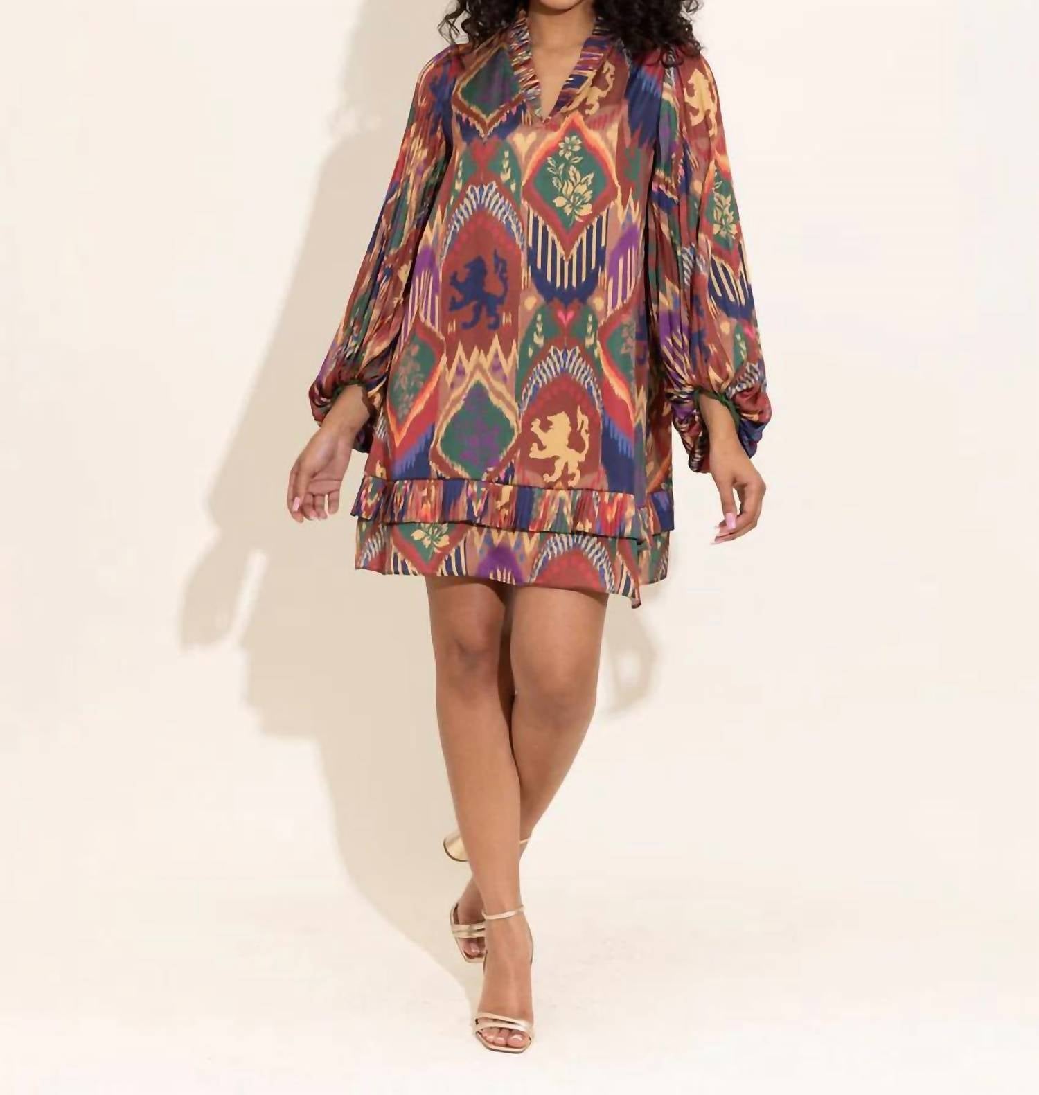 

Платье Лизы в королевском икате Alden Adair, цвет royal ikat