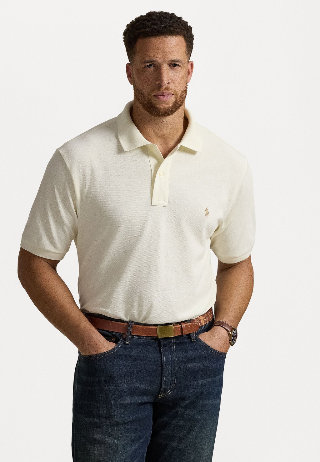 

Рубашка поло SHORT SLEEVE Polo Ralph Lauren Big & Tall, молочный