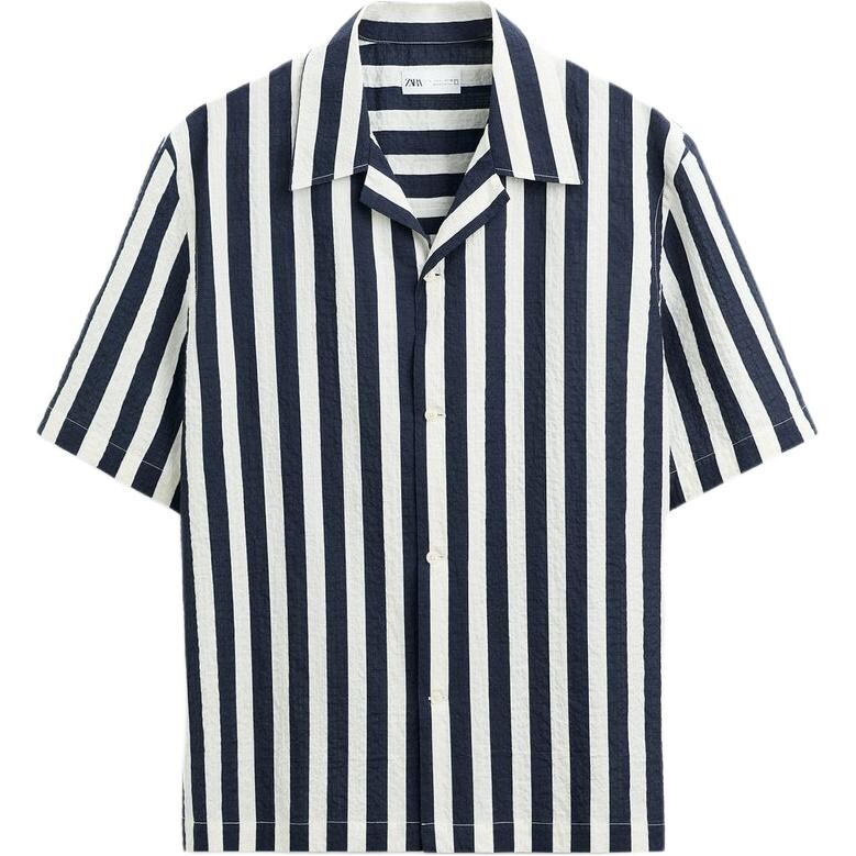 

Рубашка мужская синяя Zara, синий