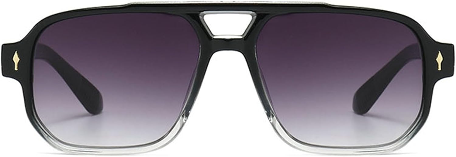 

Солнцезащитные очки Helena Retro Square Pilot для женщин и мужчин, с двойным лучом, в стиле 70-х, увеличенного размера, винтажные, прямоугольные, с защитой от УФ-излучения UV400, C4