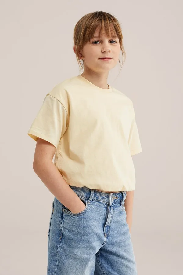 Простая футболка We Fashion, Light Yellow — фото 2