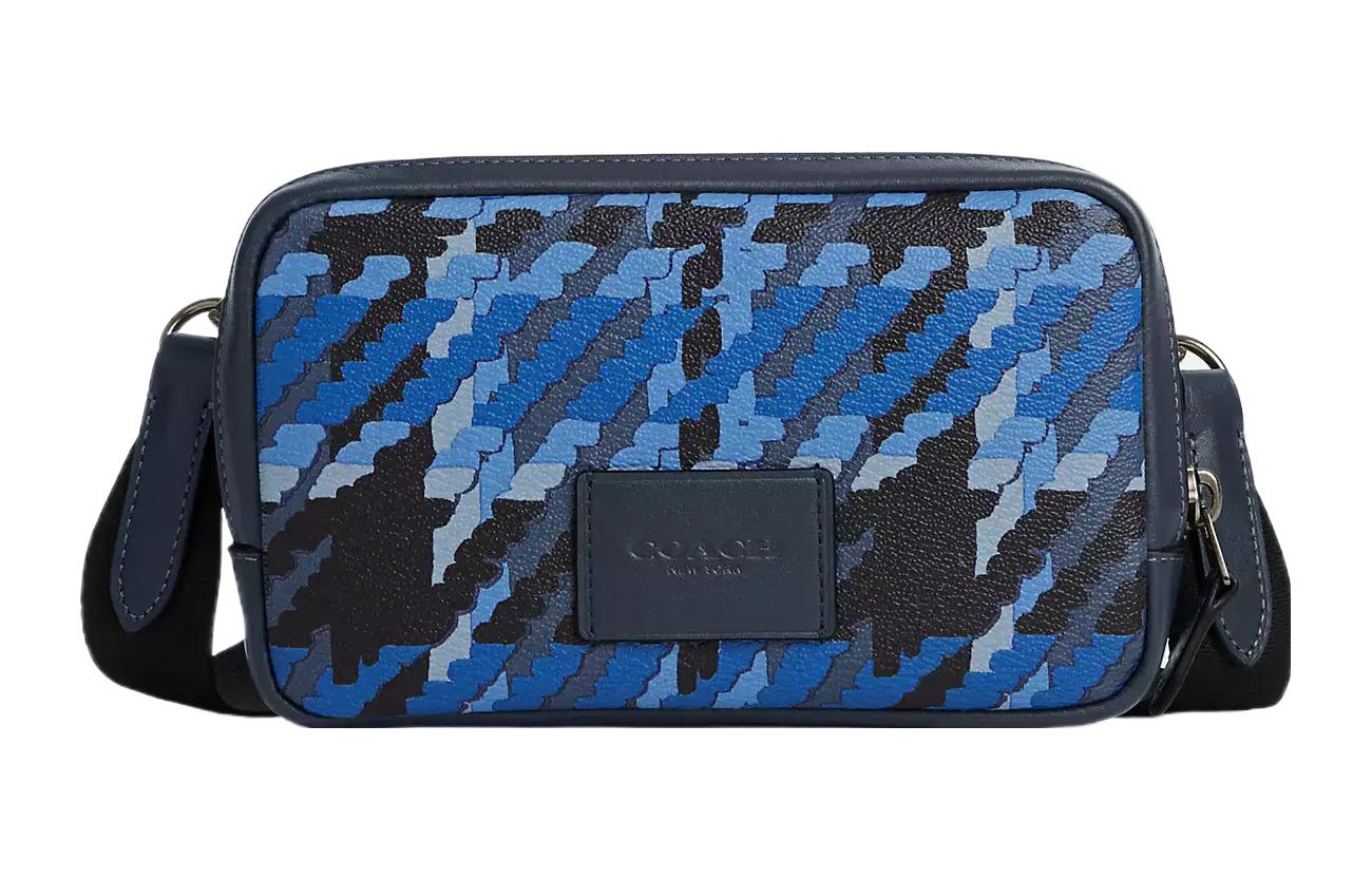

Сумка через плечо из телячьей кожи Carrier, мужская джинсовая разноцветная COACH