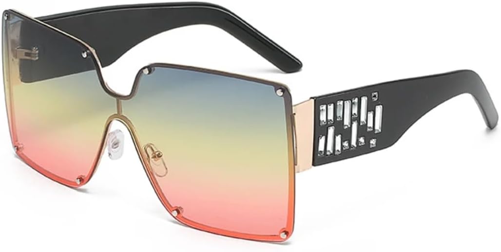 

Роскошные солнцезащитные очки в стиле панк с квадратной оправой и заклепками, цельные, для женщин, с ажурной оправой, для мужчин, для путешествий, с защитой от УФ-излучения UV400 TVTBBVV, Black Three Colour