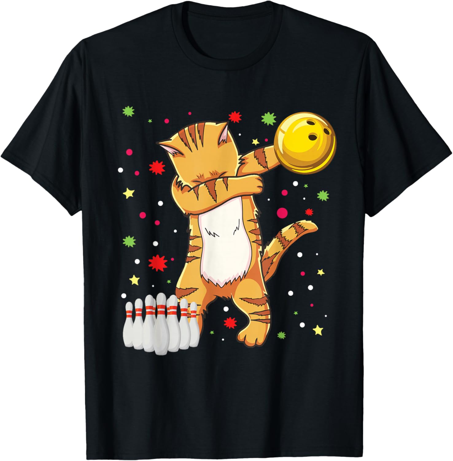 

Футболка с изображением кота, играющего в боулинг, забавный подарок для любительницы боулинга, черная Funny Dabbing Cat Bowling Dab Shirt Cat Mom Gift