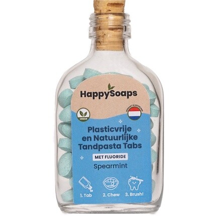 

Happysoaps Зубная паста ТаблеткиС фторидомМятаВеганскаяБез пластика62 Таблетки