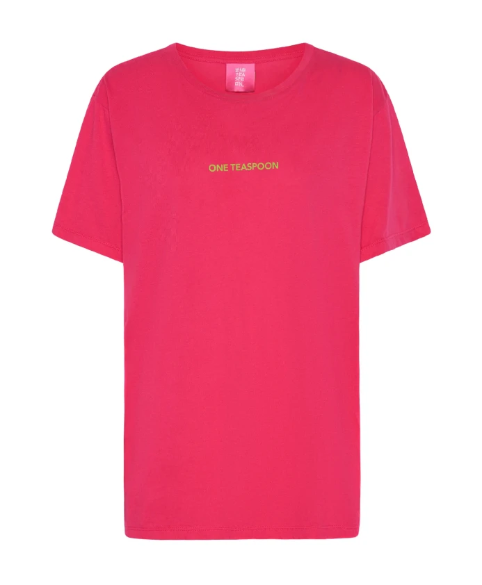 

Розовая футболка оверсайз с круглым вырезом One Teaspoon, розовый
