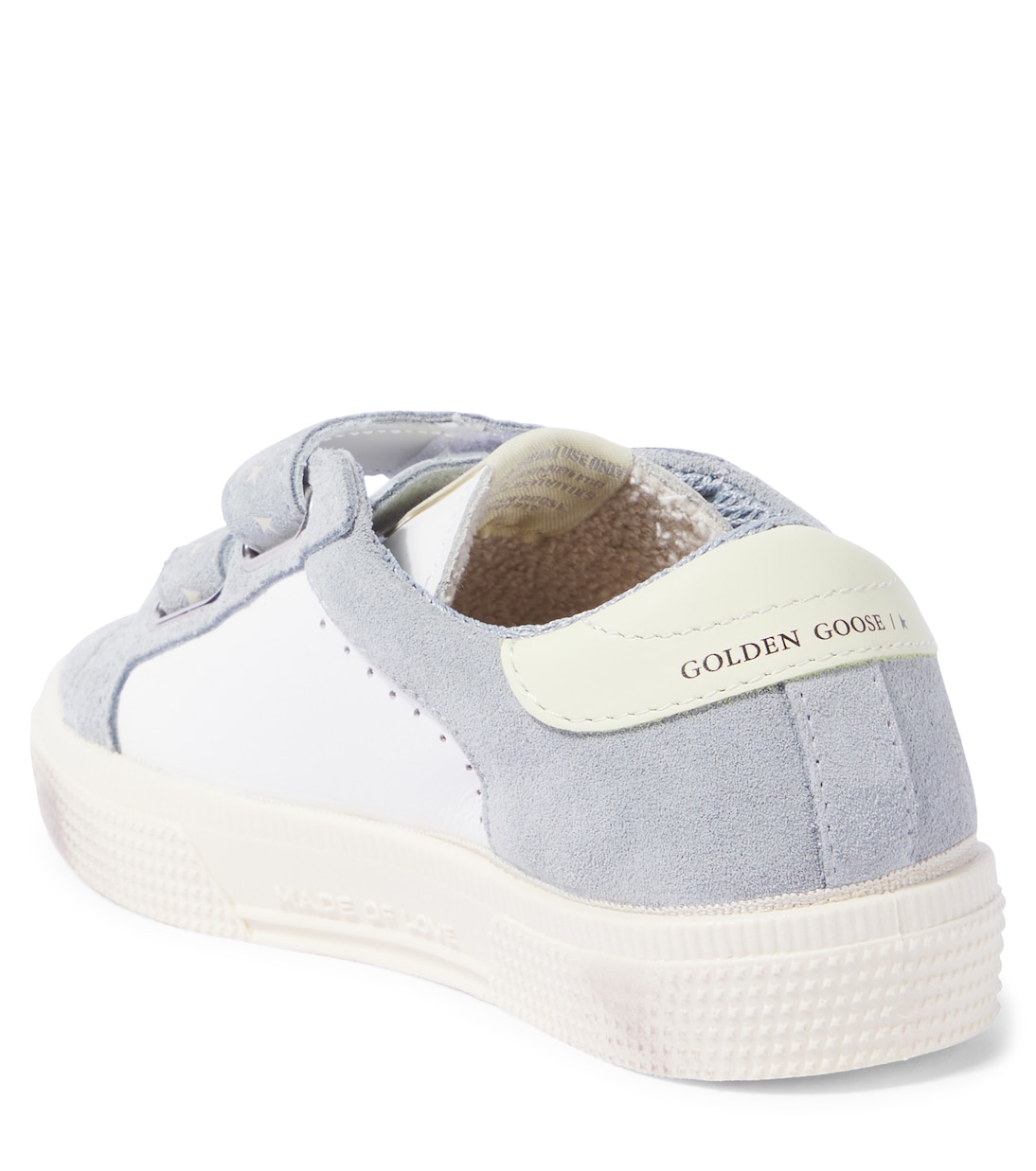 Кроссовки May из замши и кожи Golden Goose Kids, White/Gray/Yellow — фото 2