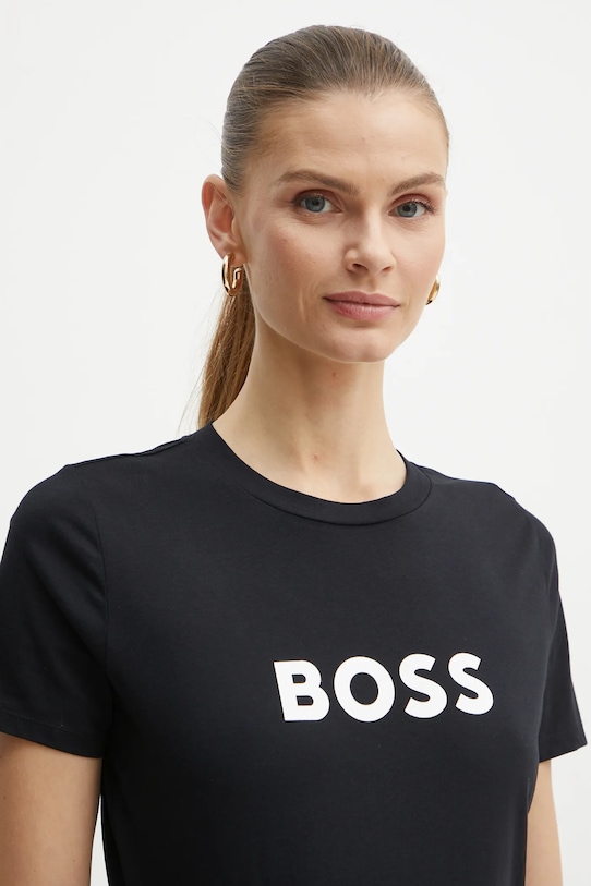 Хлопковая футболка Boss Orange, черный — фото 4