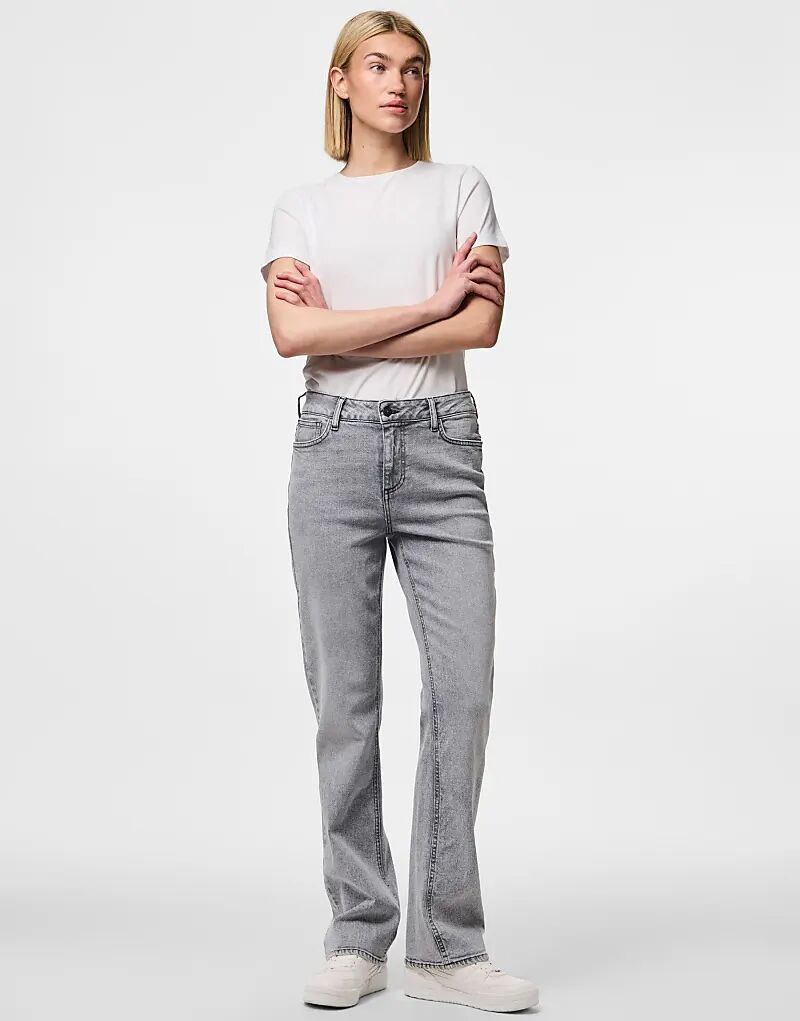 

Джинсы Pieces Straight fit из светло-серого денима