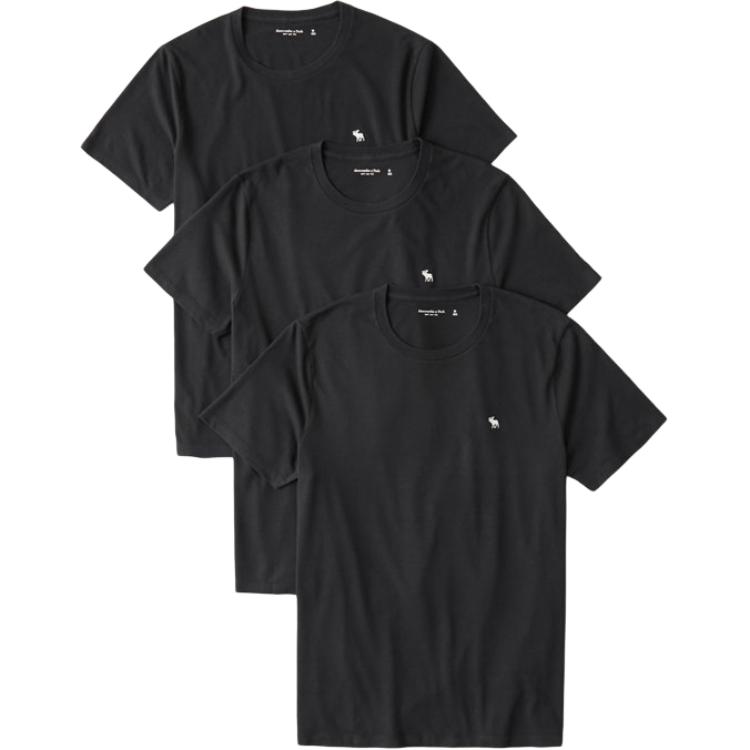 

Abercrombie＆Fitch Футболка мужская 3 шт black, Черный, Abercrombie＆Fitch Футболка мужская 3 шт black