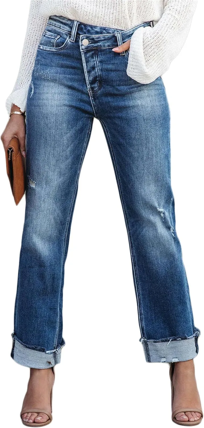 

Женские джинсы Western Mid Rise Fashion Straight Leg ZH8FCHAN