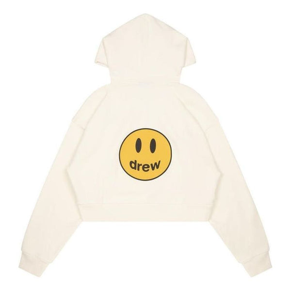 

Куртка cropped zip up hoodie 'off-white' Drew House, белый