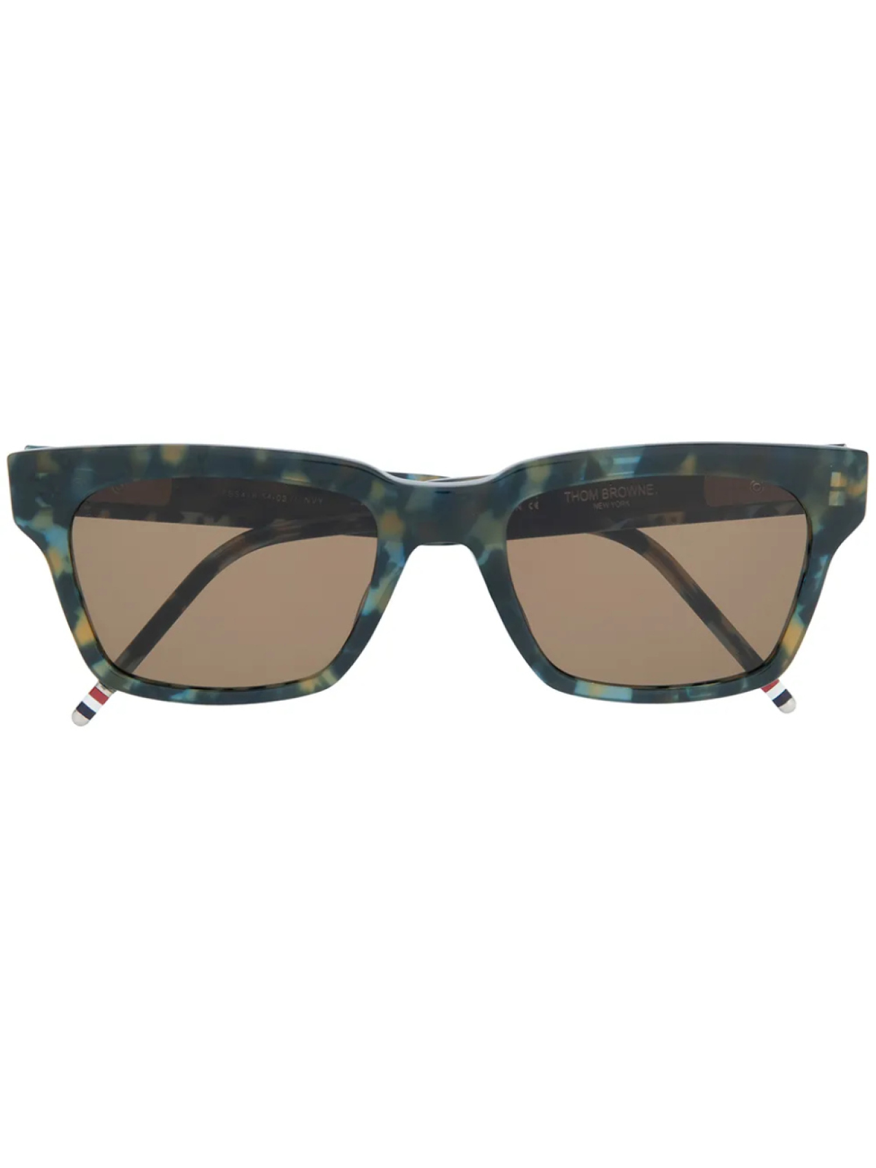 

Thom Browne Eyewear солнцезащитные очки с эффектом черепашьего панциря, синий