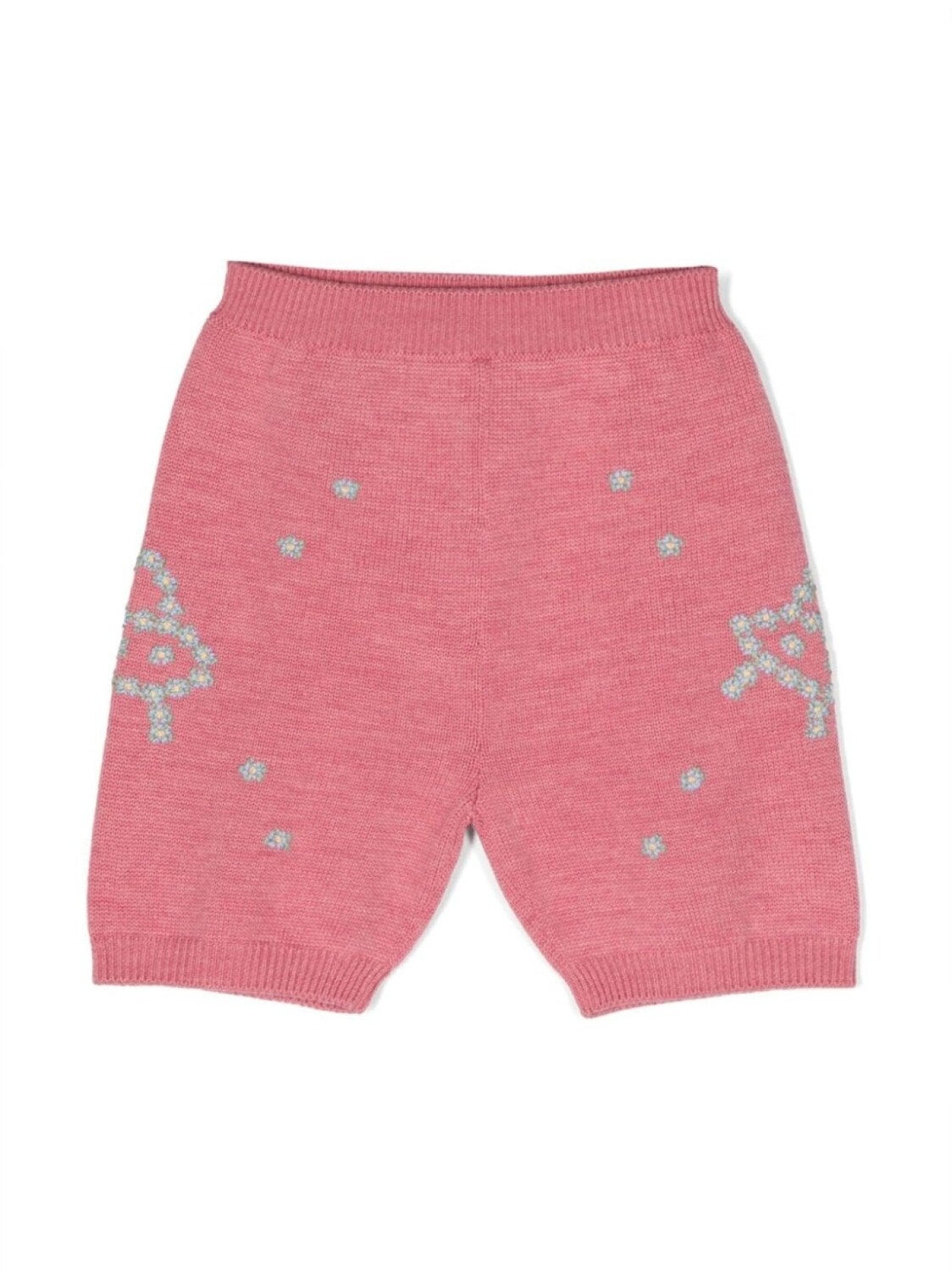 

Gucci Kids шерстяные шорты с цветочной вышивкой, розовый