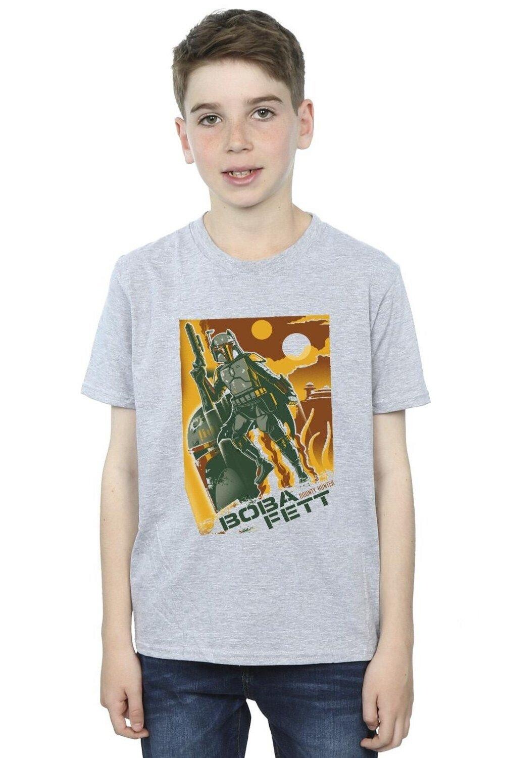 

Футболка с коллажем Боба Фетта Star Wars, серый