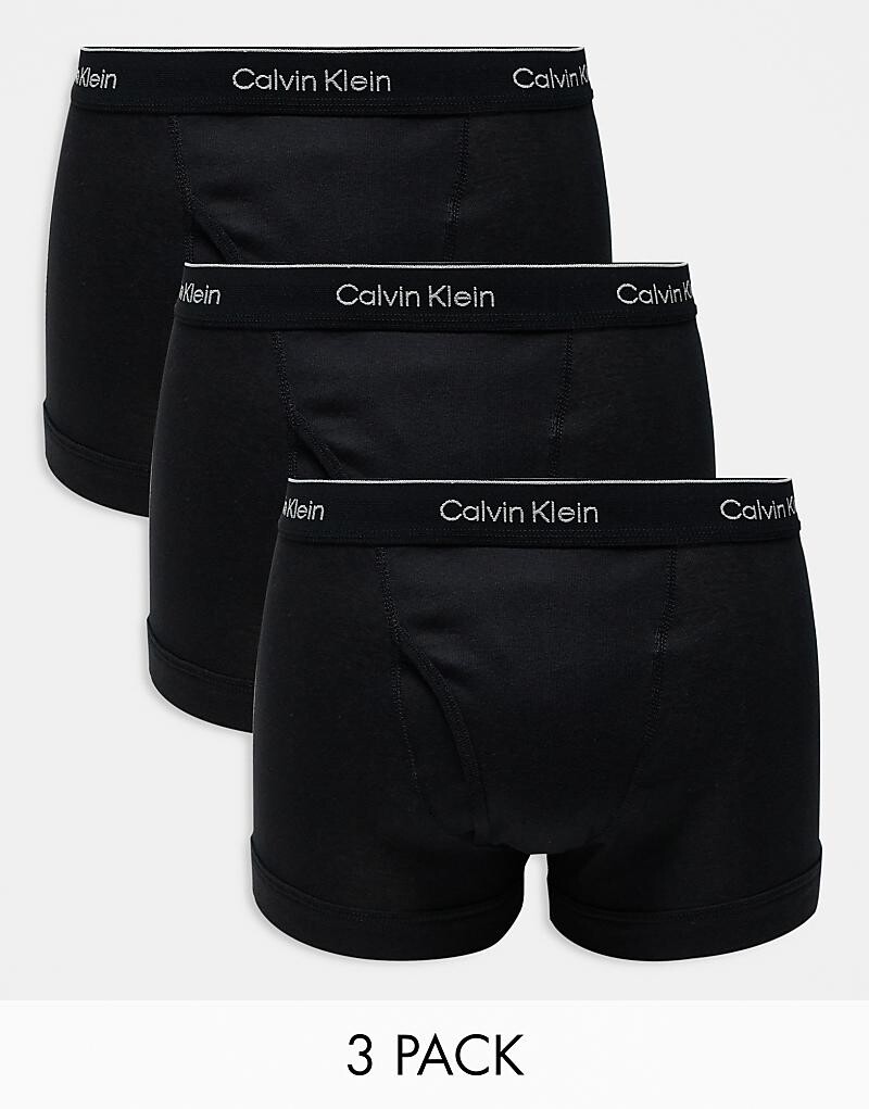 

Комплект из трех классических хлопковых трусов Calvin Klein черного цвета