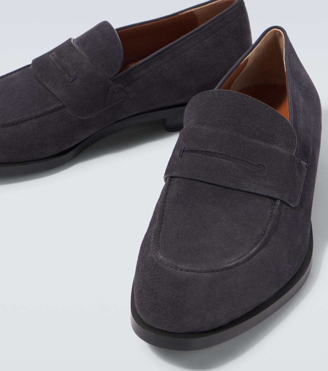 Новые классические кожаные пенни-лоферы Zegna, темно-синий — фото 3
