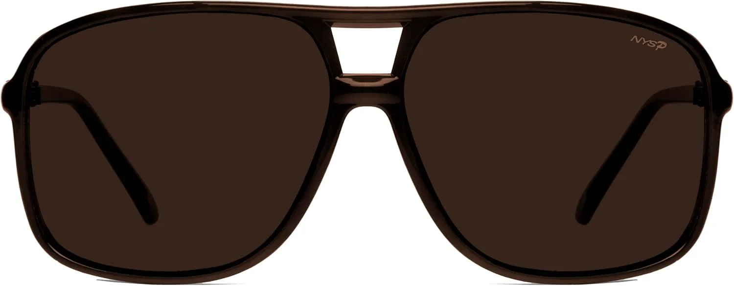 

Солнцезащитные очки-авиаторы NYS Collection в стиле ретро для мужчин и женщин, винтажный стиль 70-х, легкие, 100% защита, Brown Frame-brown Polarized Lens