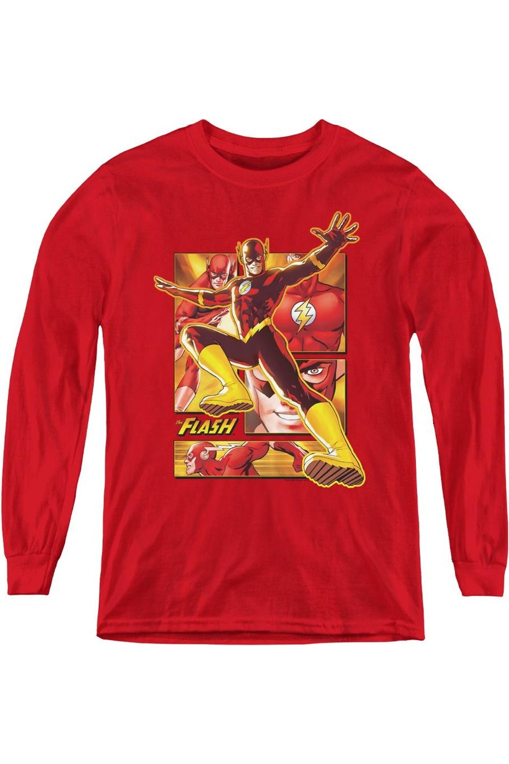 

Футболка с длинным рукавом для подростков "Лига справедливости Америки" Flash Gildan, красный