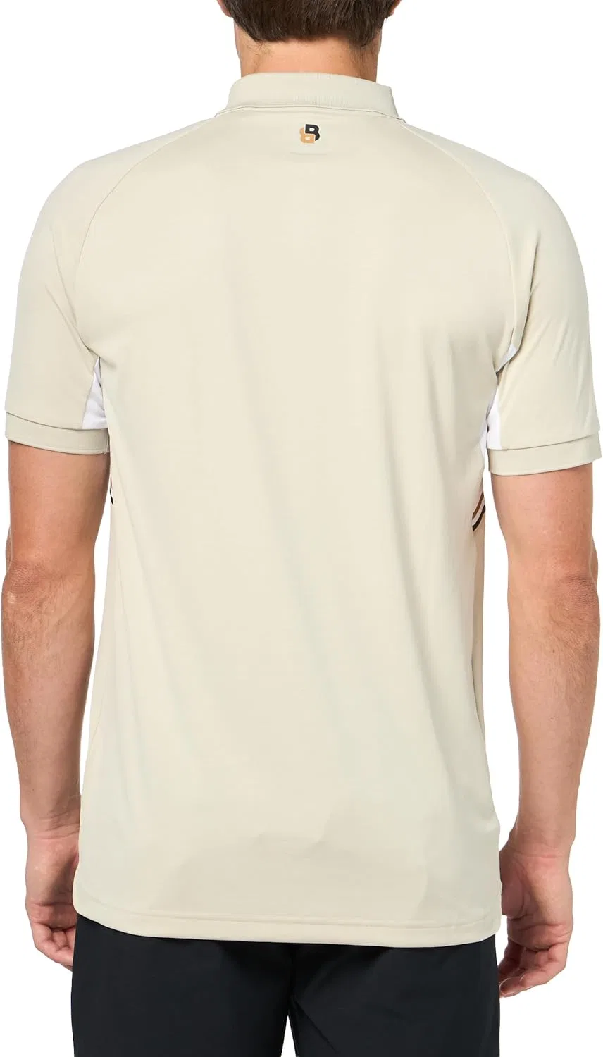 Поло BOSS, цвет Pelican Beige, slim fit — фото 2