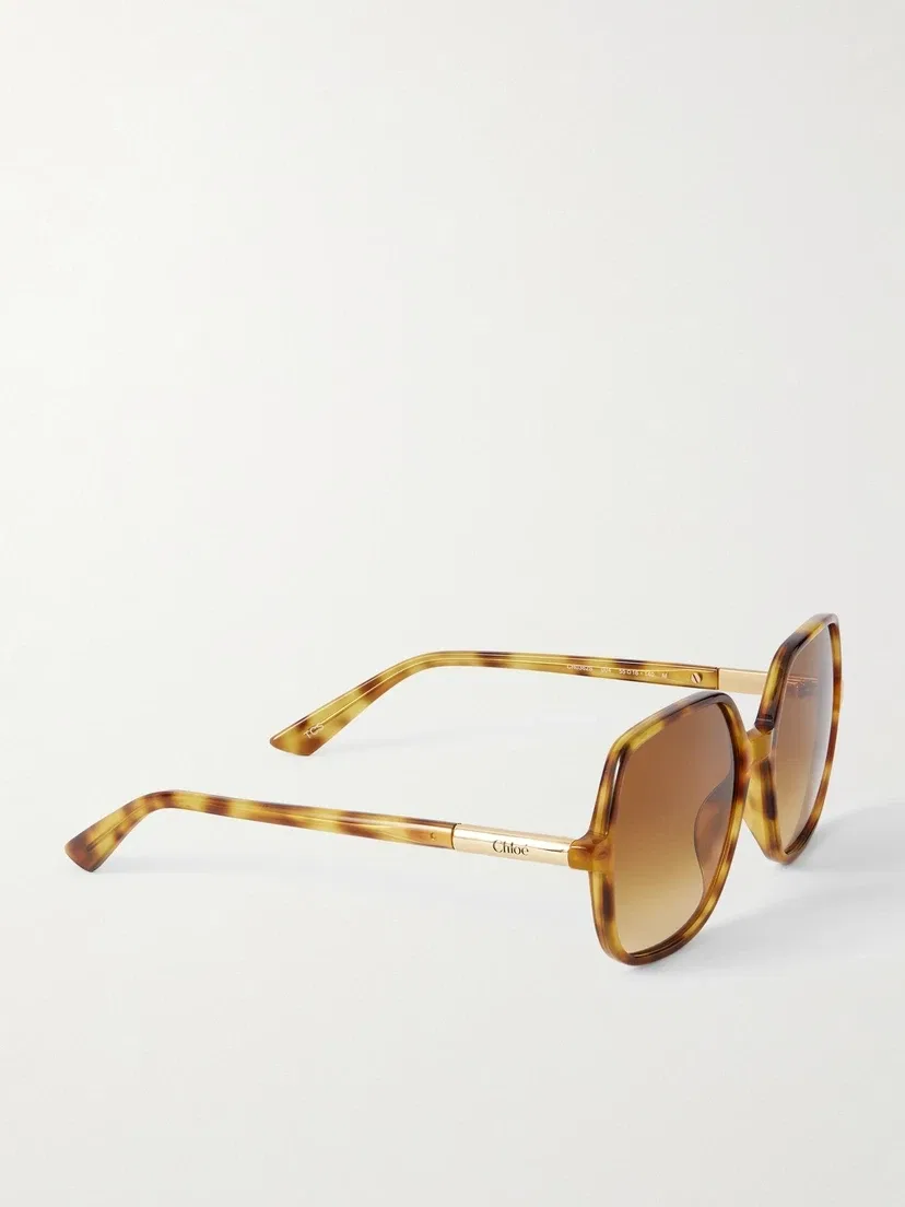Солнцезащитные очки-авиаторы Judy в черепаховой оправе из ацетата Chloé Eyewear, коричневый — фото 3