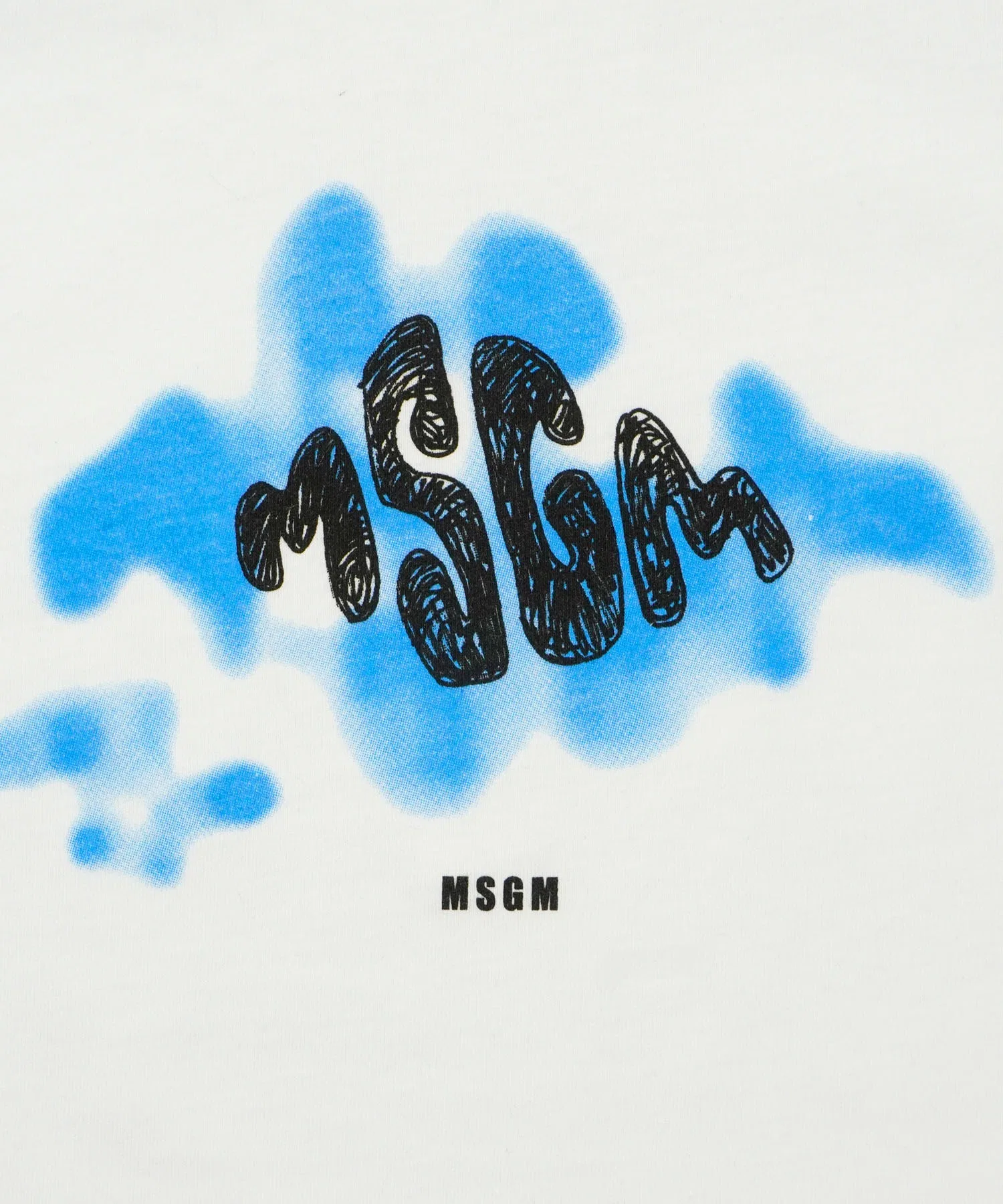 Детская футболка MSGM KIDS с логотипом спрей-краской белая — фото 3