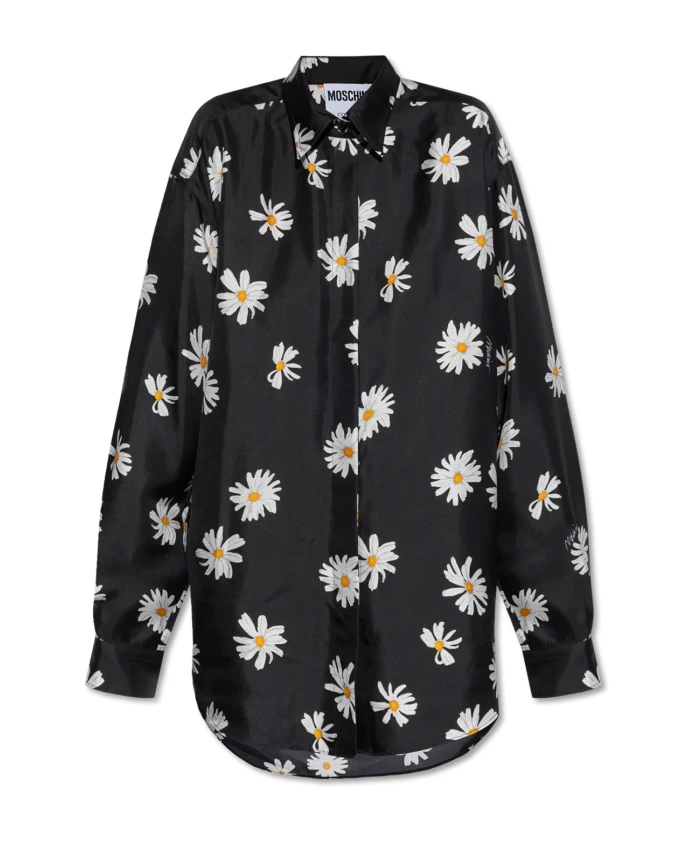 

Шелковая рубашка Moschino, черный