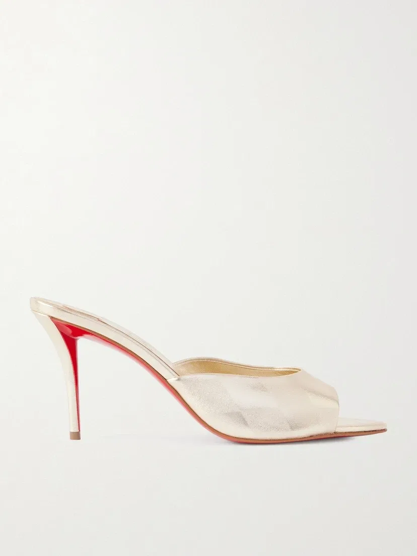Miss Z 80 металлические кожаные мюли Christian Louboutin, золотой