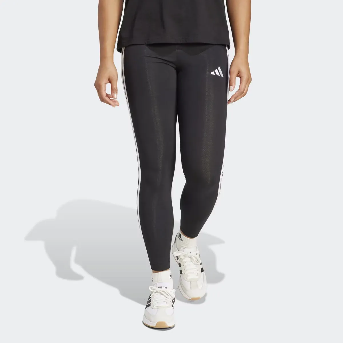 

Женские леггинсы Adidas Essentials из хлопка с тремя полосками, черный