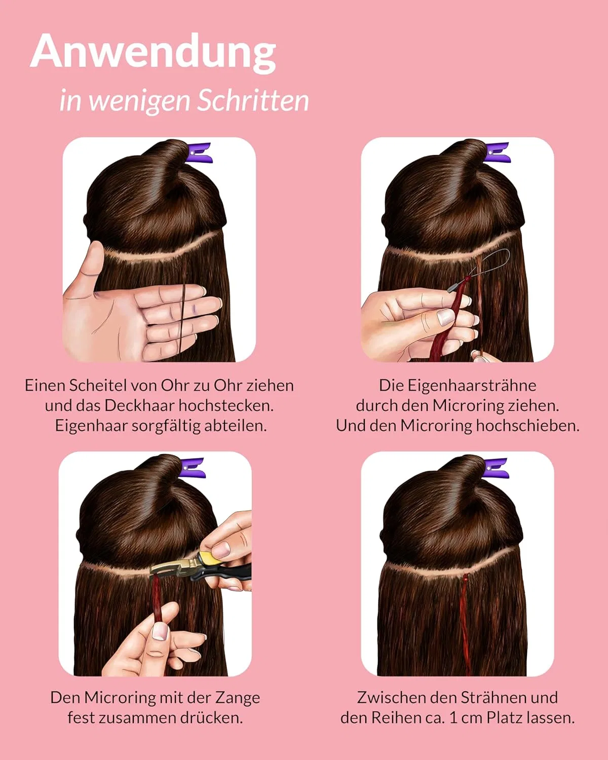 Прямые микроринговые накладные волосы из натуральных волос от hair2heart Hair2Heart — фото 4