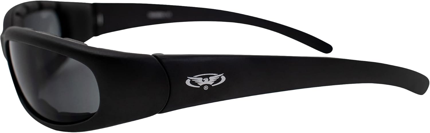 

Мотоциклетные солнцезащитные очки Global Vision Chicago с мягкой подкладкой для мужчин и женщин, ударопрочные поликарбонатные линзы UV400, дымчатые линзы, защитные очки, Black