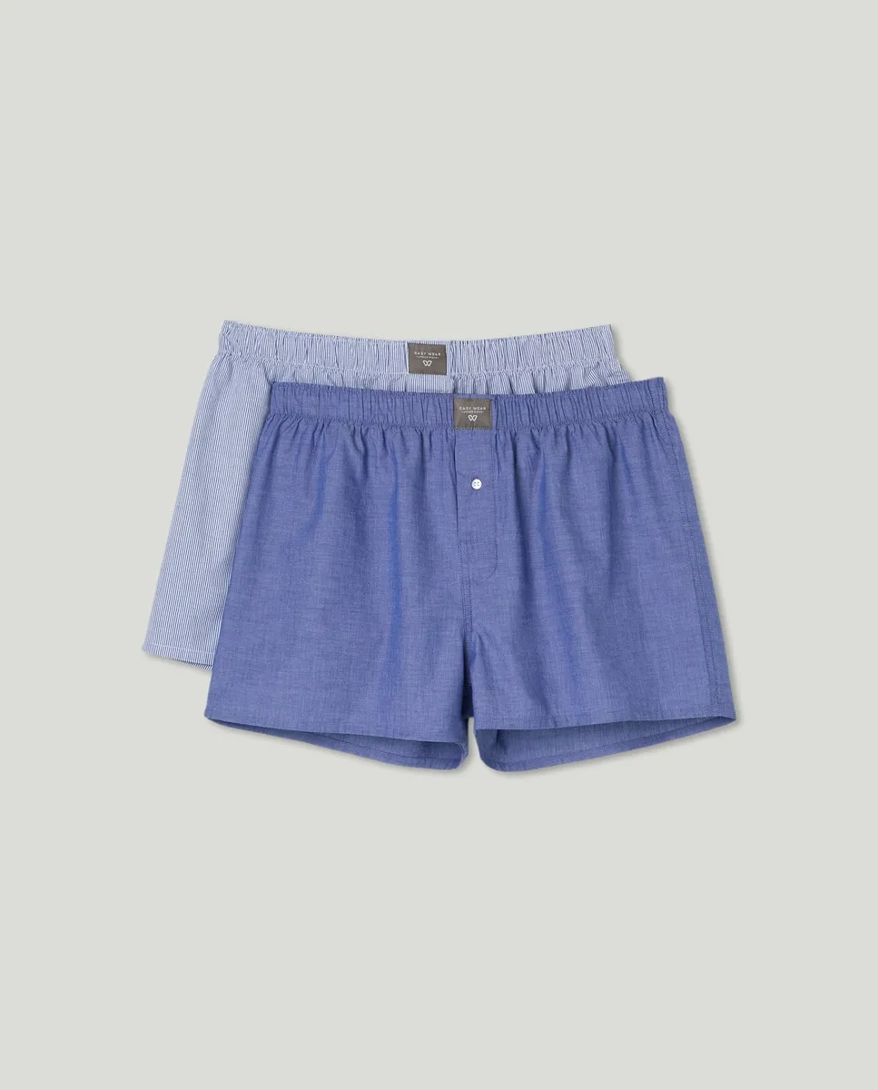 

Упаковка из двух мужских боксеров на плоской подошве Easy Wear, синий