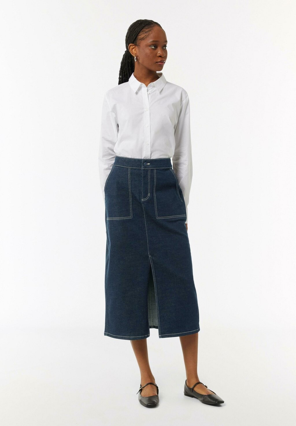 

Юбка А-силуэта MIT WASCHUNG comma casual identity, цвет Raw Denim