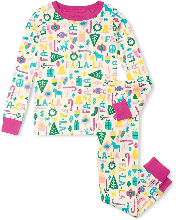 

Пижама Hatley Kids Pink Falala Cotton Pajama Set, цвет Natural