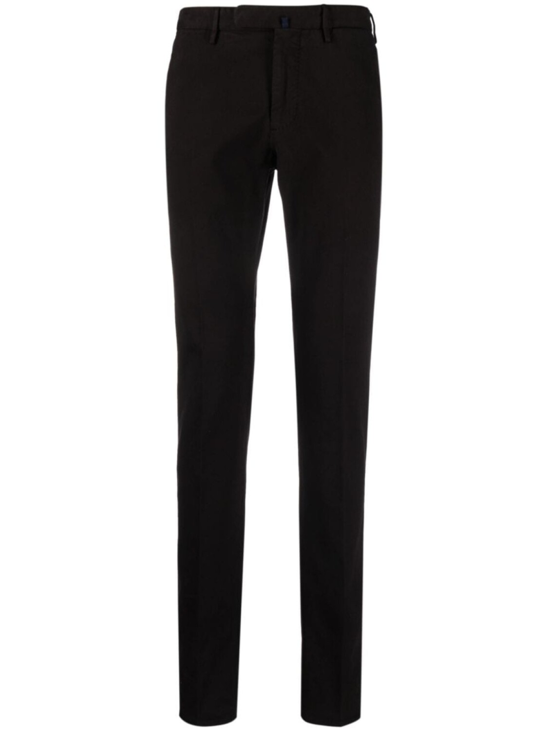 

Incotex logo-patch pressed-crease slim-cut trousers, коричневый