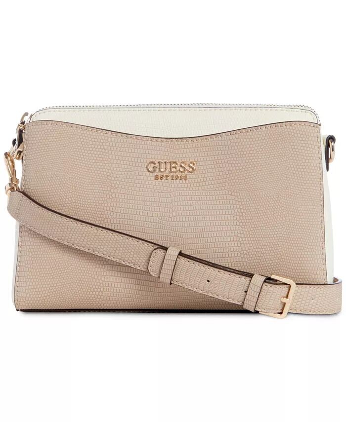 

Небольшое плечо через плечо Lyndi с тремя отделениями для девушки Guess, бежевый