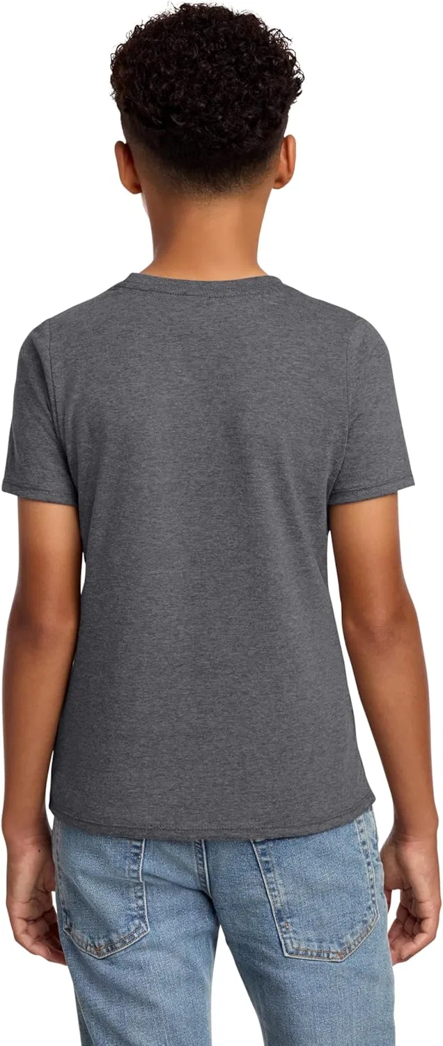 Футболка для мальчиков и девочек District Youth Perfect Blend CVC Tee, цвет Heathered Charcoal — фото 2