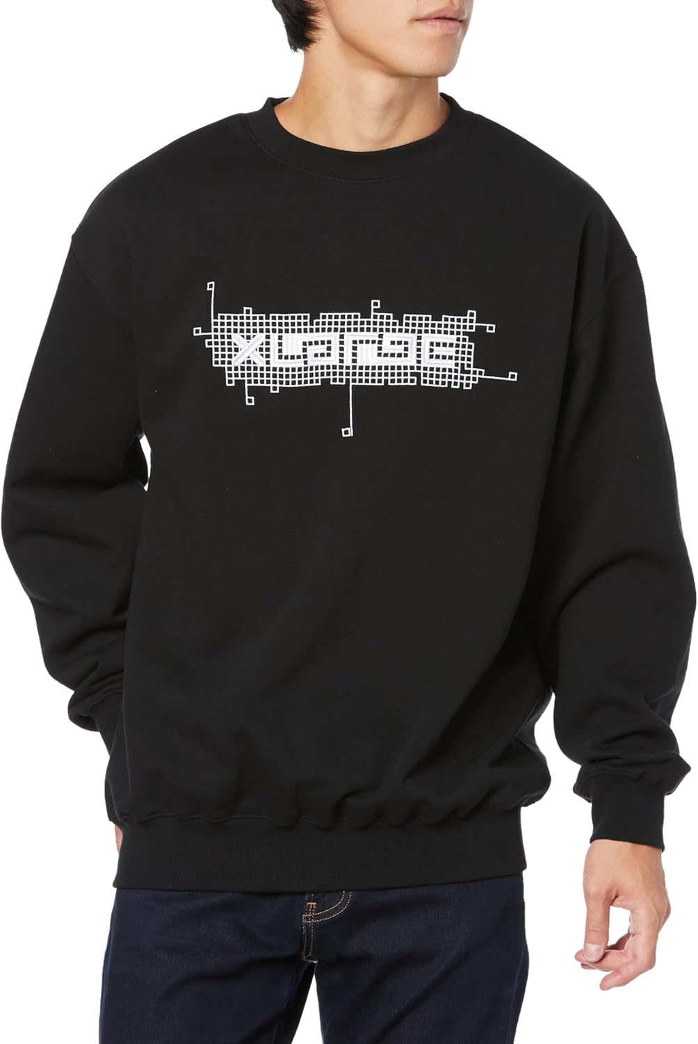 

Мужская толстовка с круглым вырезом и изображением электронных схем Xlarge, черный