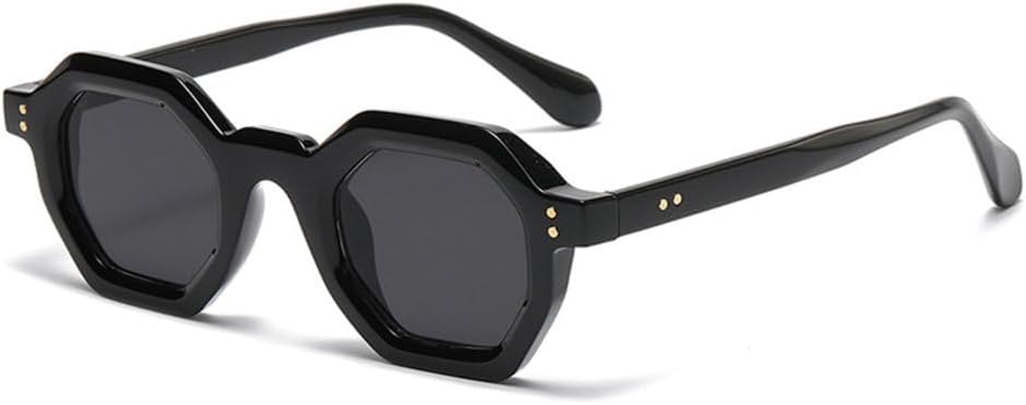 

MUTYNE Модные солнцезащитные очки Polygon для женщин, роскошные солнцезащитные очки в стиле ретро с заклепками, солнцезащитные очки для мужчин, защитные очки UV400, Balck Gray