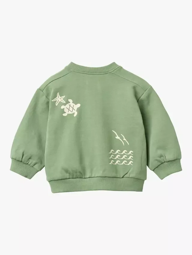 Толстовка Baby Elliot Signature Artwork, зеленая WHEAT — фото 2